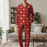 Custom Photo Upload Pajamas with Cat Faces & Joy Text main product photo
