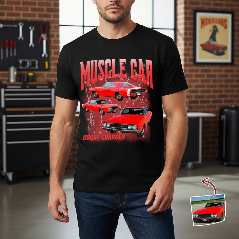 Custom Photo Upload Muscle Car Dodge Charger Hoodie main product photo