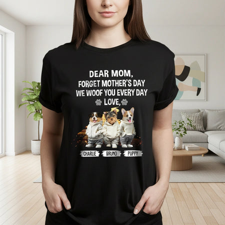 Custom Personalized Hoodie with Dog Portraits We Woof You Every Day main product photo
