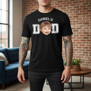 Custom Photo Upload T-Shirt with Varsity Letter Design for Dad main product photo