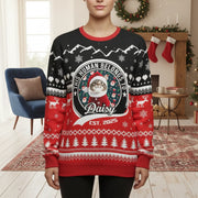 Custom Photo Upload This Human Belongs To Sweater with Reindeer main product photo