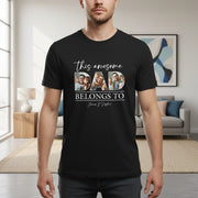 Custom Photo Upload T-Shirt This Awesome Dad Belongs To main product photo