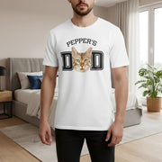 Custom Photo Upload T-Shirt with Cat Face DAD Design main product photo