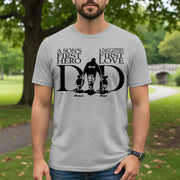 Custom Personalized Dad T-Shirt A Son's First Hero A Daughter's First Love main product photo