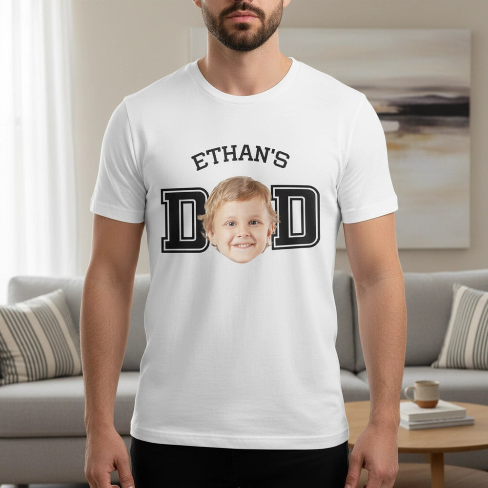 Custom Photo Upload T-Shirt with DAD Varsity Lettering main product photo