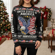 Custom Personalized Sweater with American Eagle and Freedom Text main product photo