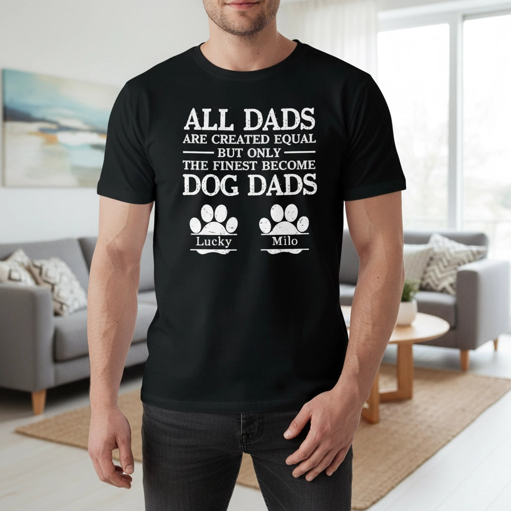 Custom Personalized Dog Dad T-Shirt with Paw Prints main product photo