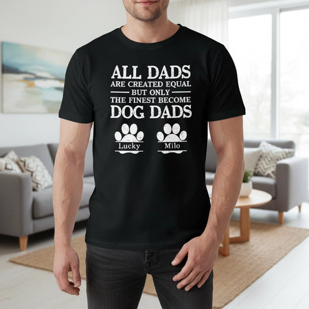 Custom Personalized Dog Dad T-Shirt with Paw Prints main product photo