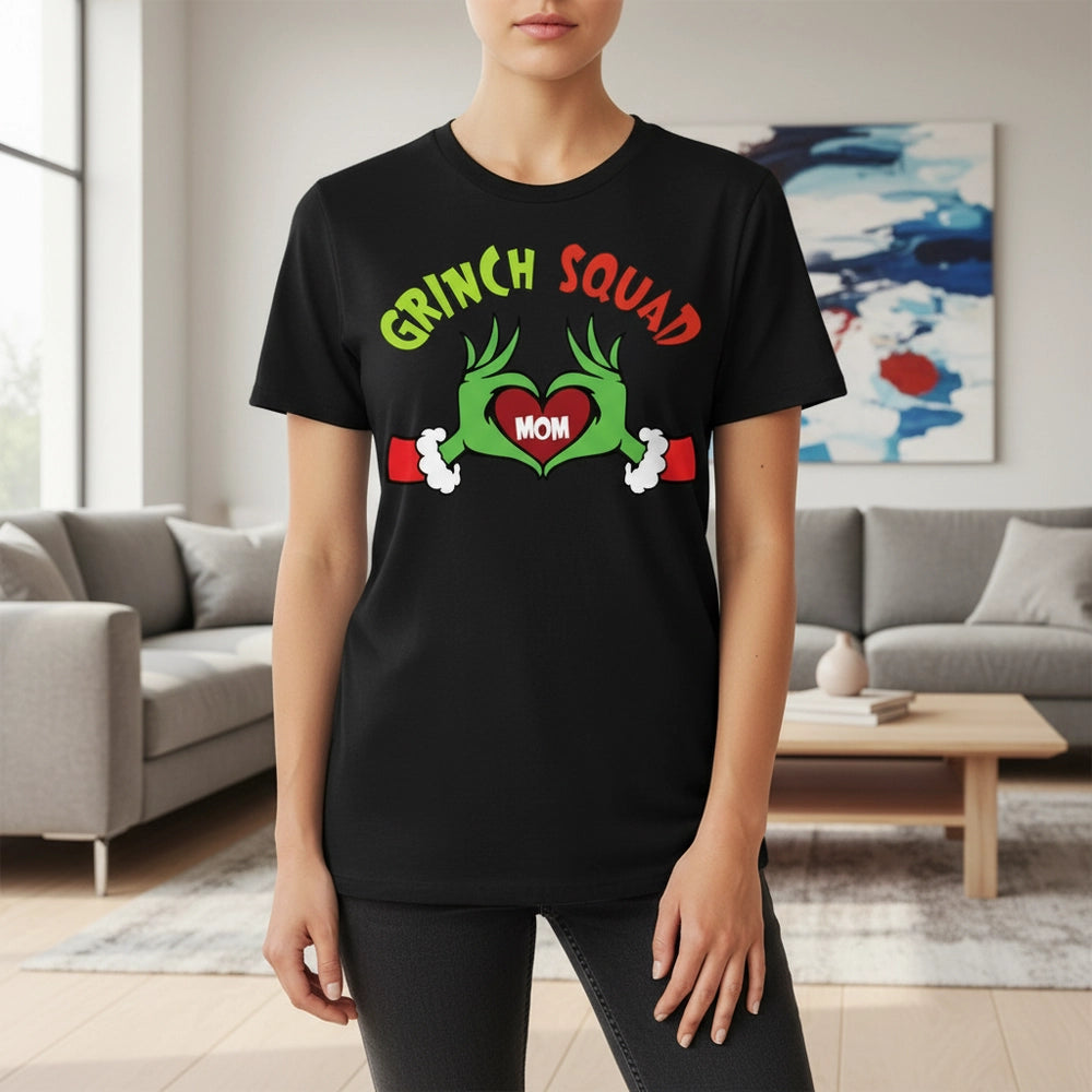 Custom Personalized Grinch Squad T-Shirt with Heart Hands main product photo