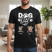 Custom Personalized Dog Dad T-Shirt with Photo Upload & Paw Prints main product photo