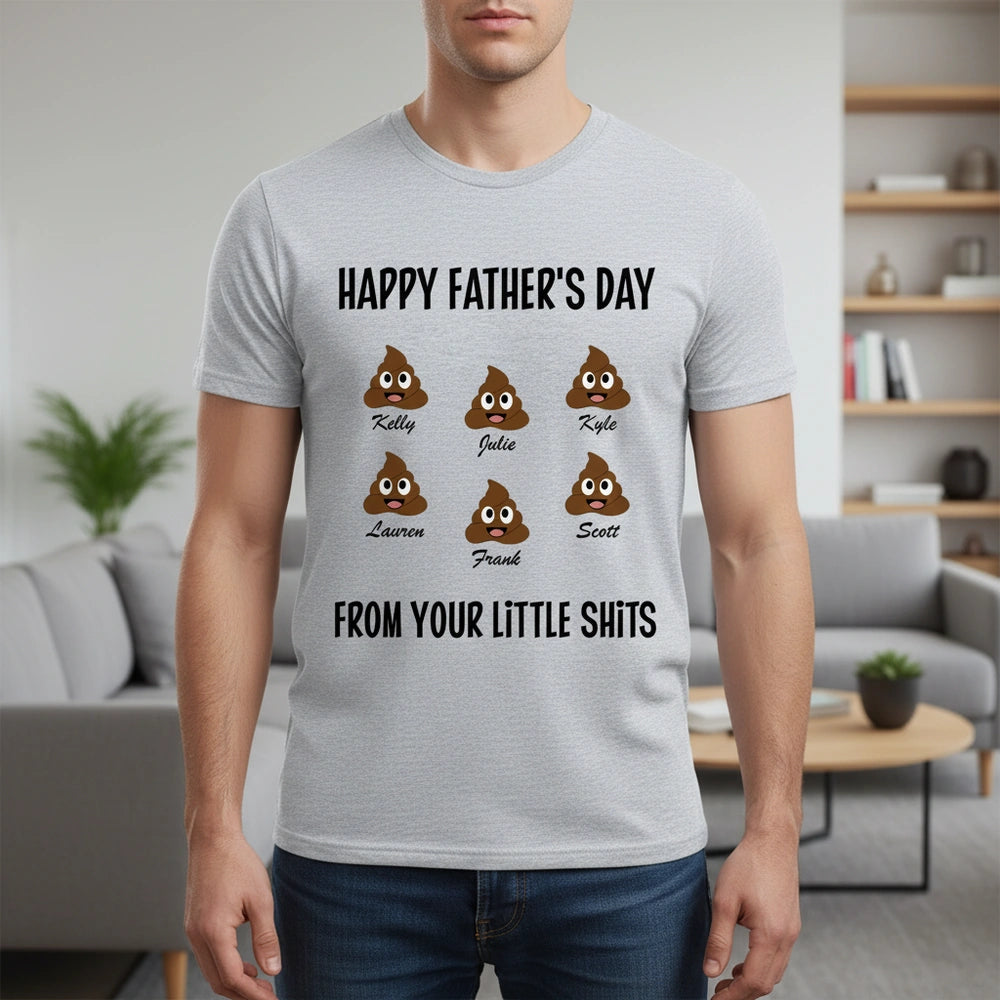 Custom Personalized Happy Father's Day From Your Little Shits T-Shirt main product photo