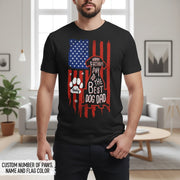 Custom Personalized T-Shirt with American Flag and Paw Print main product photo