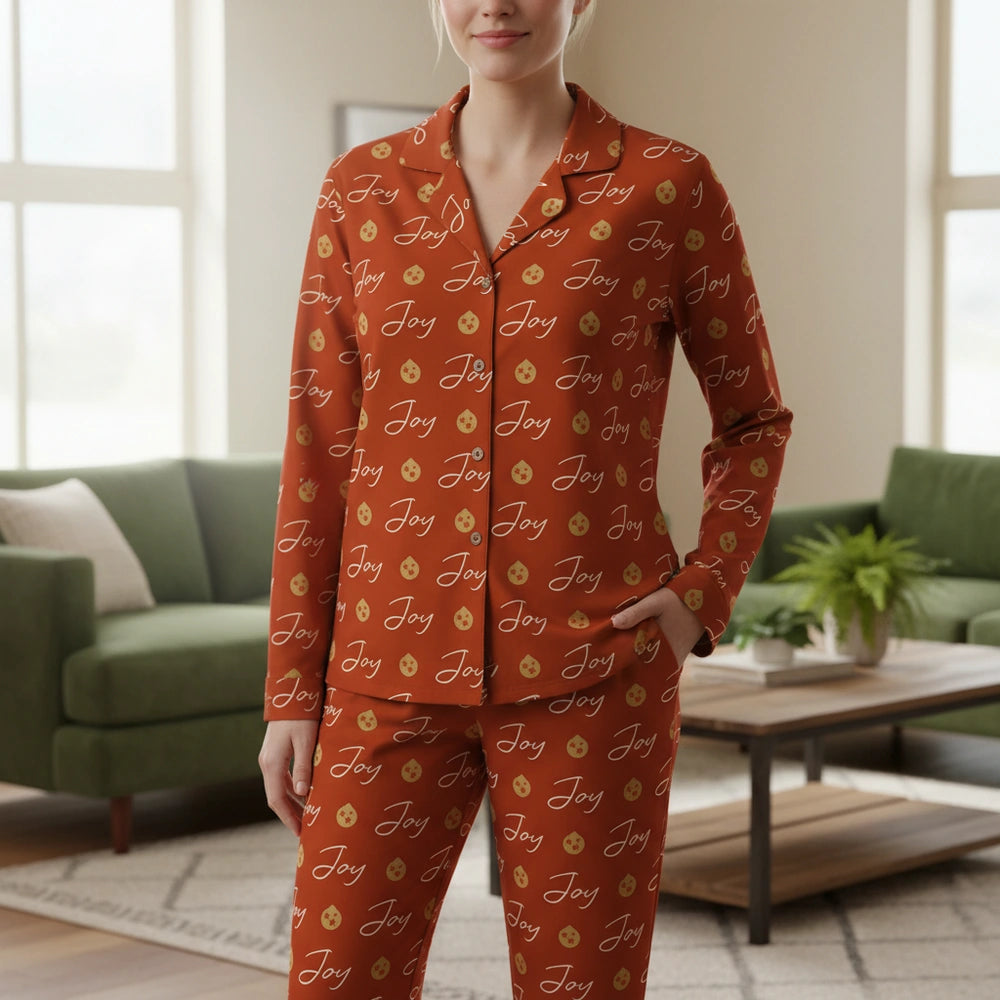 Custom Personalized Pajamas with Joy Text & Cookies Pattern main product photo