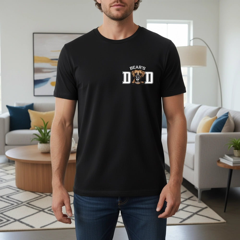 Custom Personalized Dog Dad T-Shirt with Boxer Graphic main product photo
