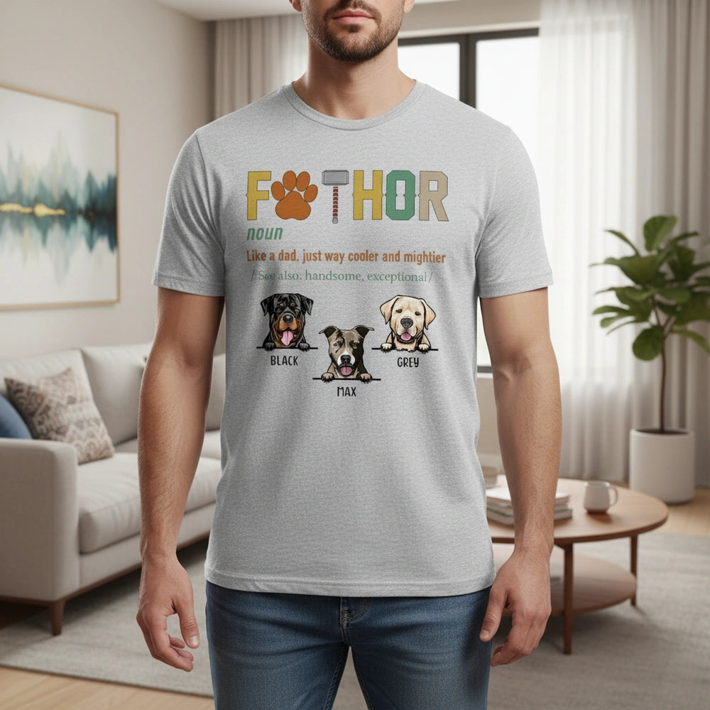 Custom Personalized Fathor Dog T-Shirt with Upload Photo Feature main product photo