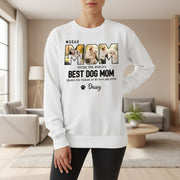 Custom Photo Upload Hoodie for Dog Moms with Paw Print Design main product photo