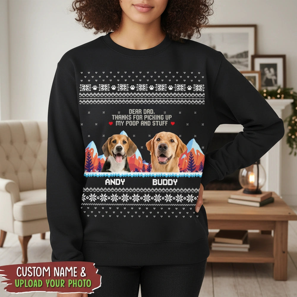 Custom Photo Upload Sweater with Ugly Christmas Design for Dog Lovers main product photo
