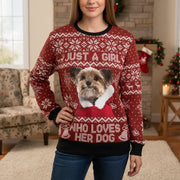 Custom Photo Upload Just a Girl Who Loves Her Dog Sweater main product photo