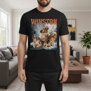 Custom Personalized T-Shirt with Dog Photos and Lightning Background main product photo