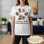 Custom Photo Upload T-Shirt with Paw Print Photo Collage main product photo
