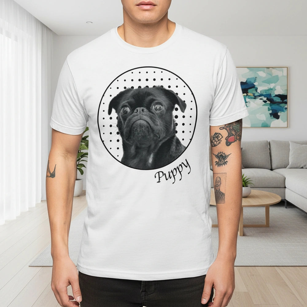 Custom Photo Upload T-Shirt with Polka Dot Circle Design main product photo