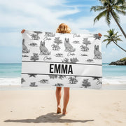 Custom Personalized Beach Towel with German Shepherd & Palm Trees main product photo
