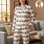 Custom Photo Upload The Dogmother Pajamas with Paw Prints main product photo