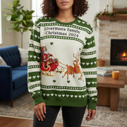 Custom Personalized Sweater with Santa Sleigh & Reindeer main product photo
