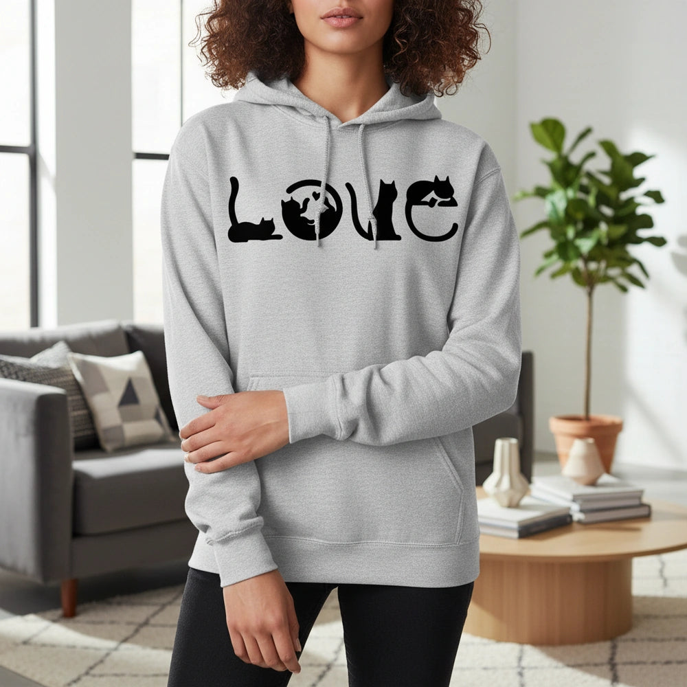 Custom Personalized Hoodie with Cat Love Design main product photo