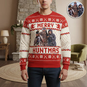 Custom Photo Upload Merry Huntmas Ugly Christmas Sweater main product photo
