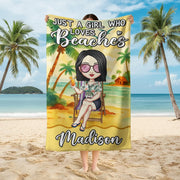 Custom Personalized Beach Towel Just A Girl Who Loves Beaches main product photo