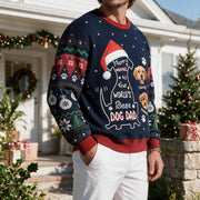 Custom Photo Upload Sweater Merry Woofmas to the World's Best Dog Dad 8NDJD