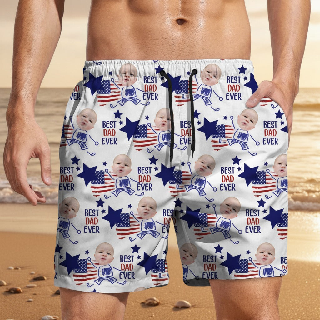 Custom Photo Best Dad Ever Beach Short 3DAYX