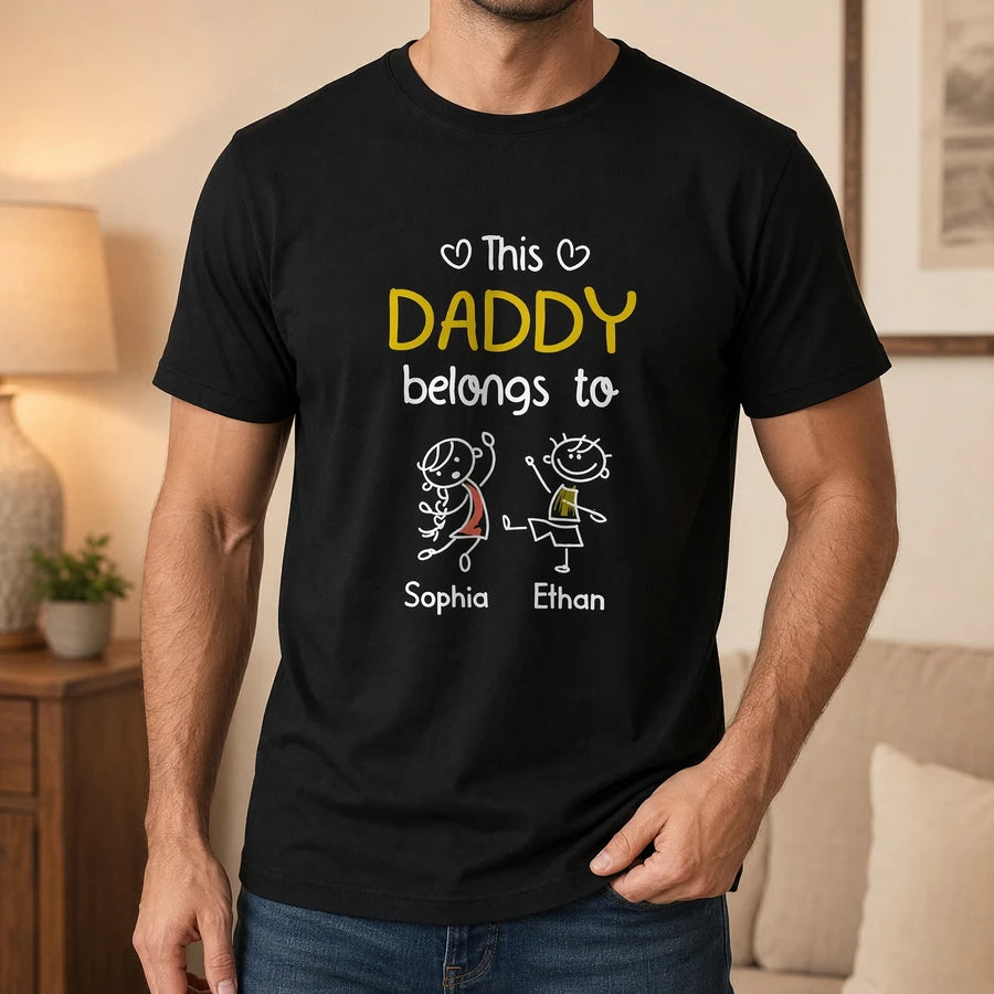 This Grandpa Belongs To Us Personalized T- Shirt P2NDG