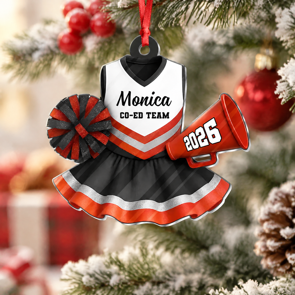 Custom Photo Upload Cheerleader Uniform Acrylic Ornament RFB9K