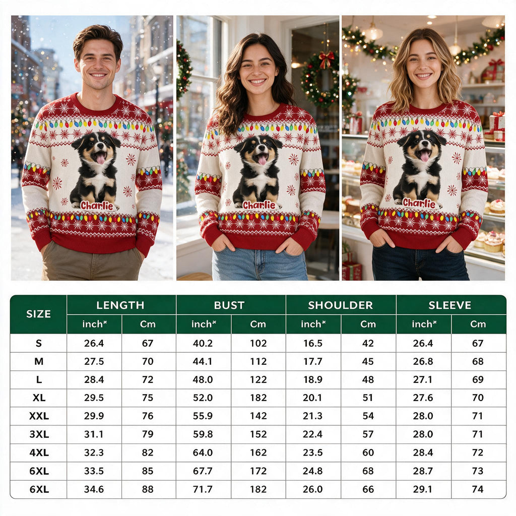 Custom Face Big Head Funny For Dog Lovers Photo Ugly Sweater XU7QP
