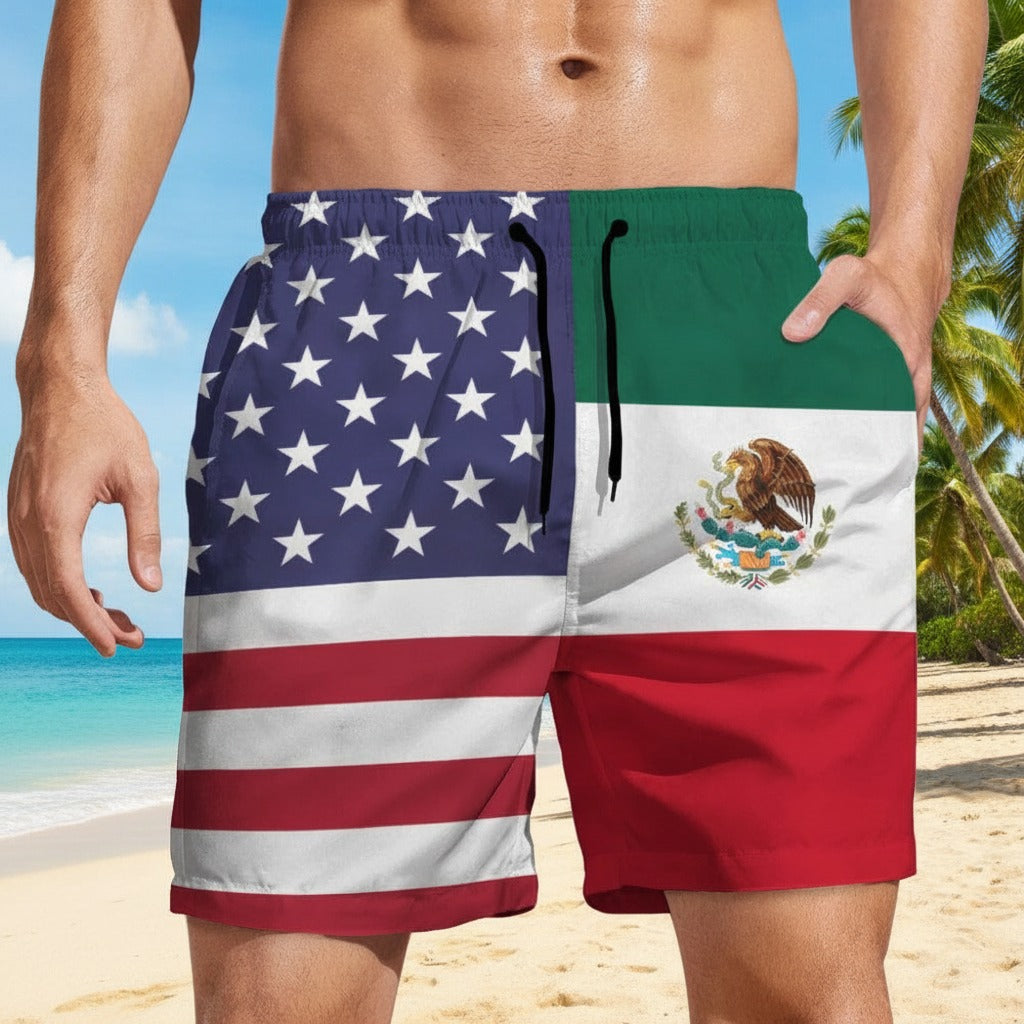 American Mexican Flag Beach Short CWR4S