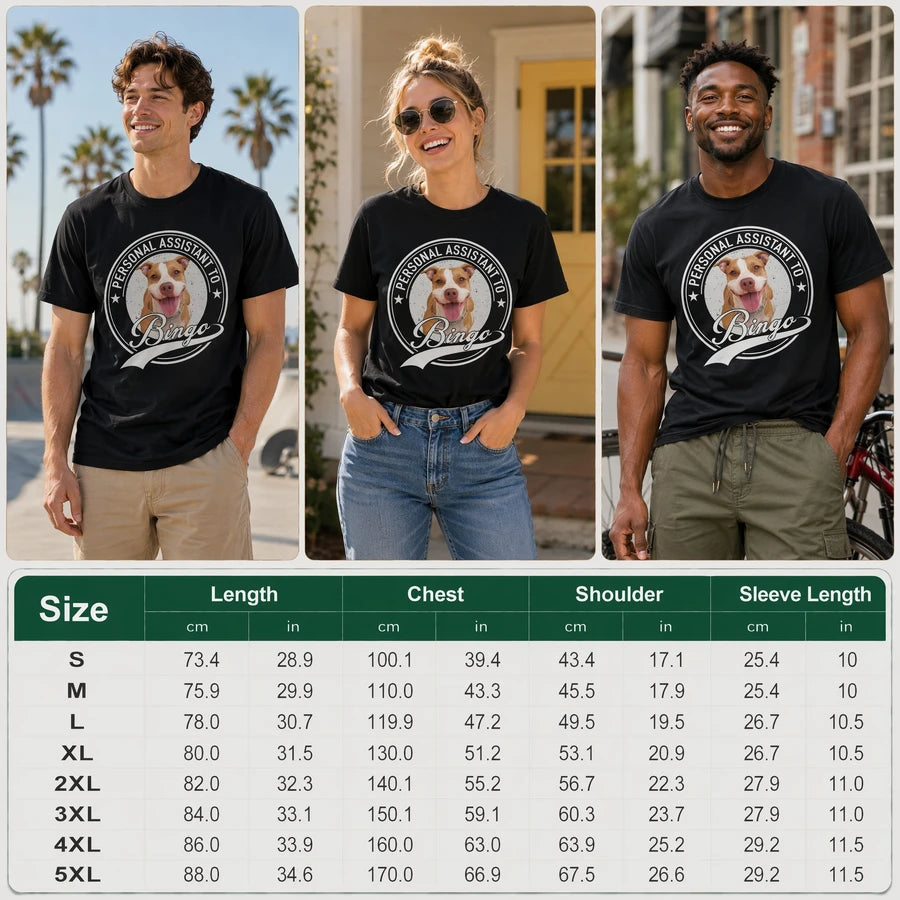 Custom Personal Assistant Dog Cat Pet T-Shirt — Gift for Pet Lovers V4FYQ