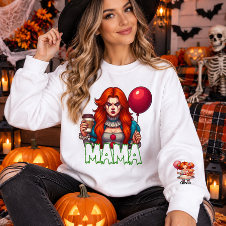 Personalized IT Halloween Sweatshirt With Kid's Names Funny Gift For Mom 2HU9H