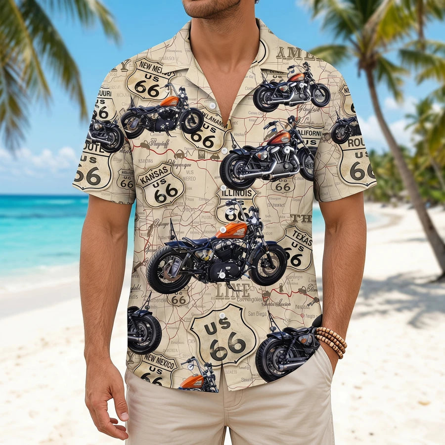 Custom Bike Hawaiian Shirt Hawaiian Shirt - main product view with custom photo design