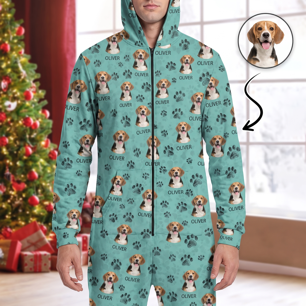 Custom Dog Cat Paw Onesie Pajamas — Gift for Pet Lovers R2XAS