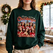 Custom Human Face Merry Christmas Sweatshirt — Christmas Gift WTKJ8