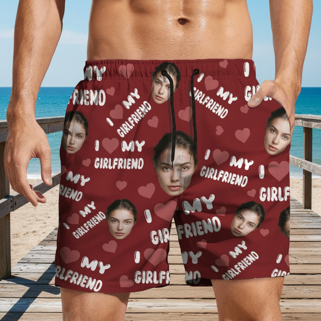 Custom Photo I Love My Wife Girlfriend Beach Short TW7K9