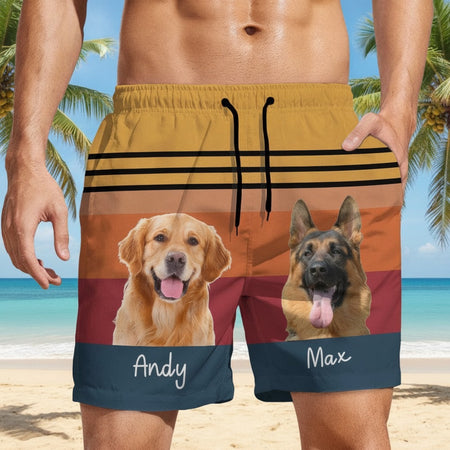 Custom Photo Dog Retro Beach Short 65YEN