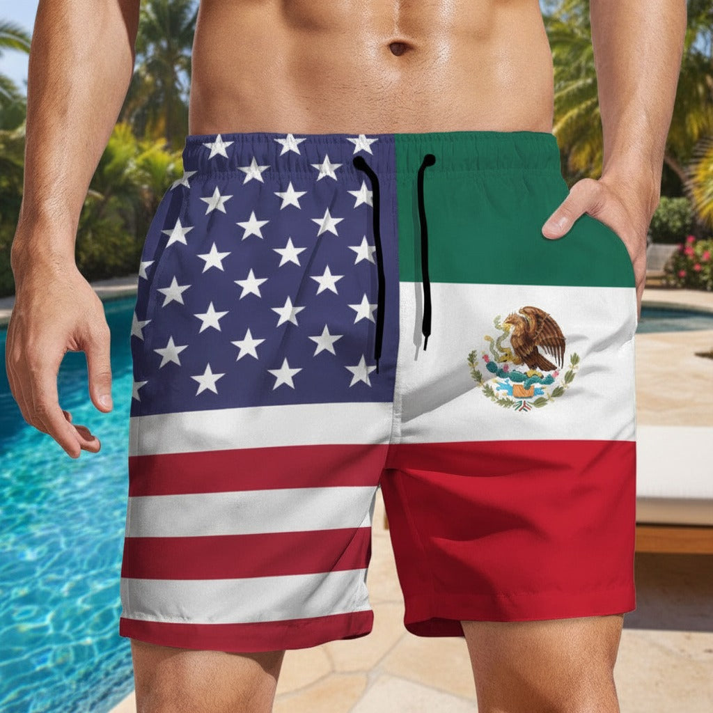 American Mexican Flag Beach Short CWR4S