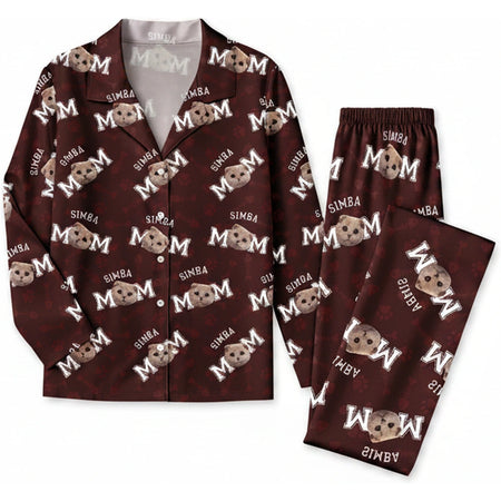 Custom Photo Dog Dad Dog Mom Pajamas product on white background