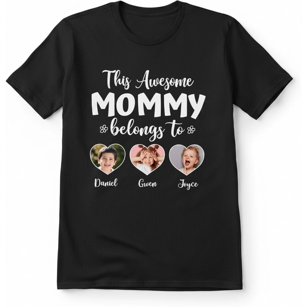 Custom Photo Upload This Awesome Mommy Belongs To Hoodie product on white background