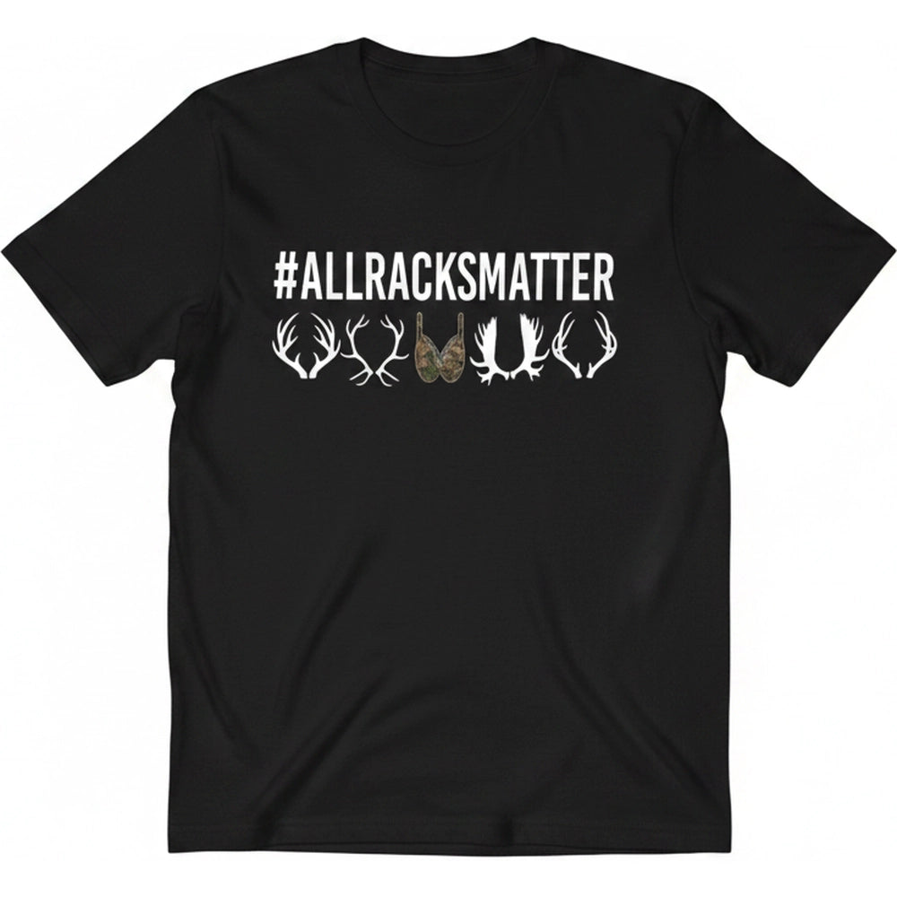 Custom Personalized T-Shirt with ALLRACKSMATTER and Deer Antlers product on white background