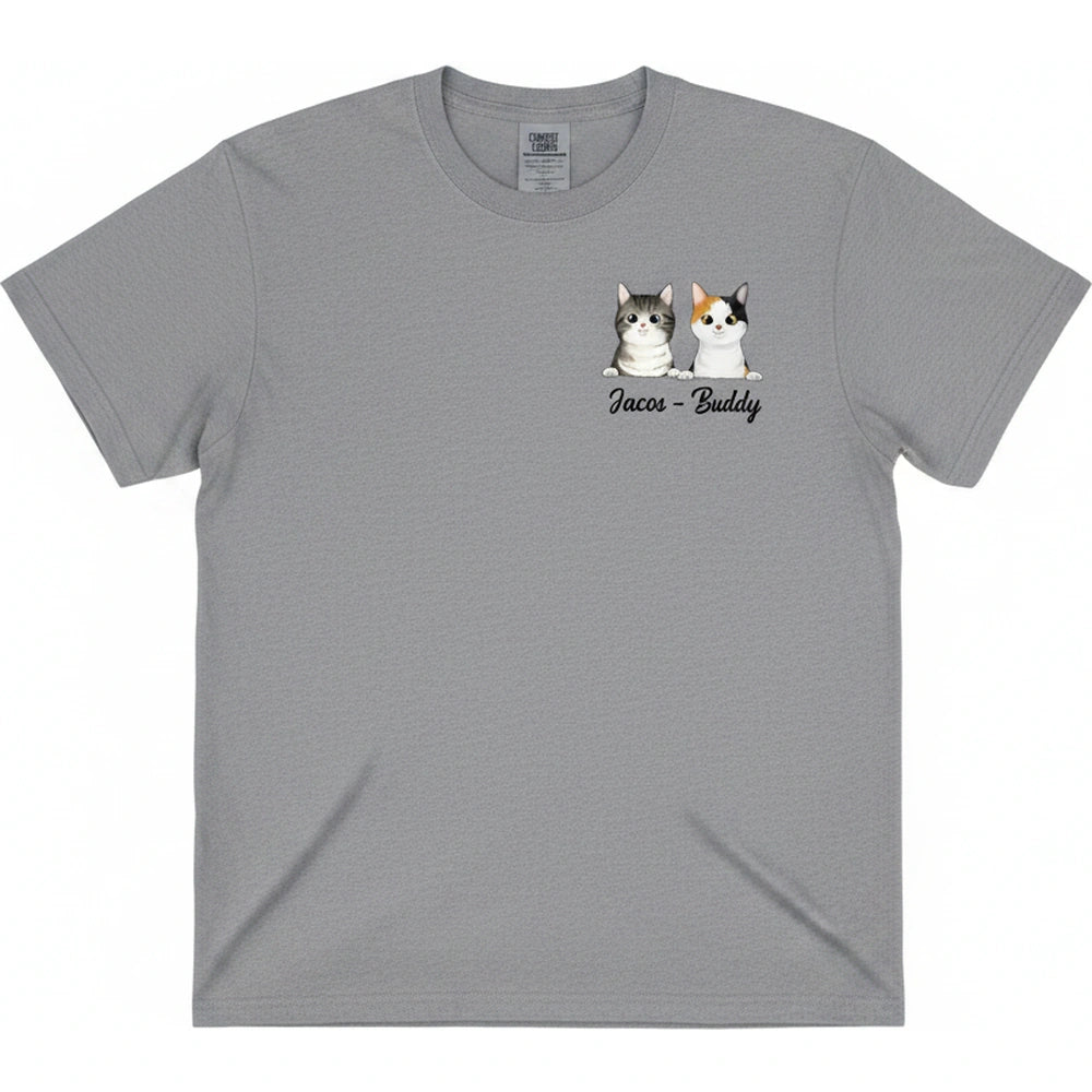 Custom Personalized Cat T-Shirt with Two Cats product on white background