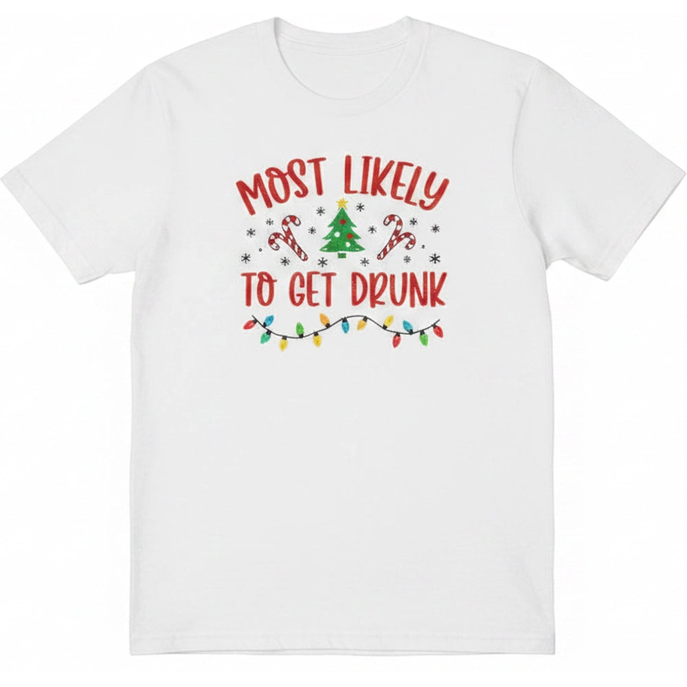 Custom Personalized Christmas T-Shirt with Holiday Sayings & Graphics product on white background